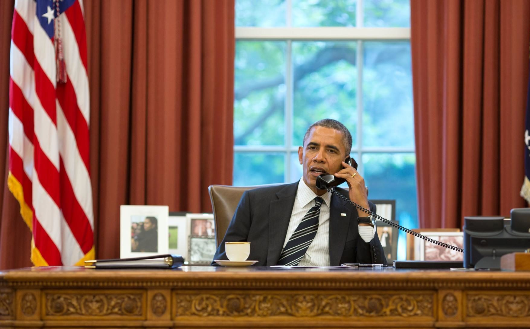 Obama is not calling someone he matched with on Tinder in this picture. (Official White House Photo by Pete Souza).