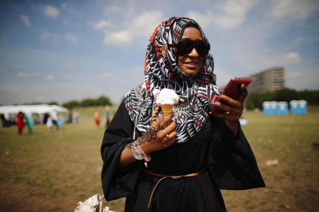 A young Muslim woman at Eid celebrations in London. Credit: Dan Kitwood / Staff / Getty Images