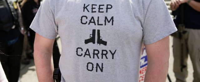 A pro-gun rally in Washington. Credit: JASON REDMOND/AFP/Getty Images