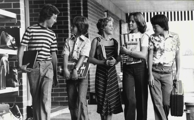 Students at a 1978 school that adopted a no uniform policy. Credit: Pearce/Fairfax Media via Getty Images