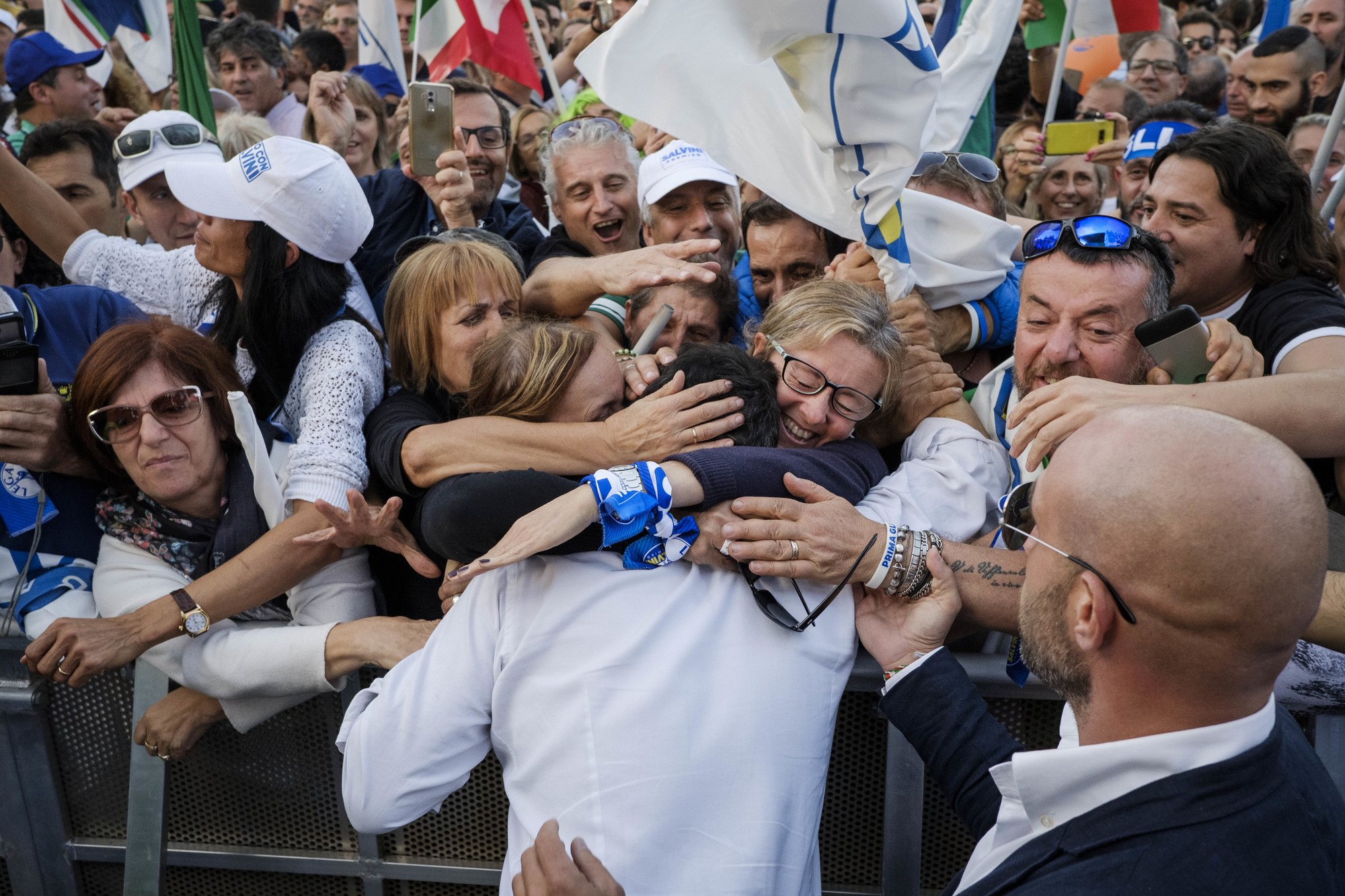 Salvini greets supporters