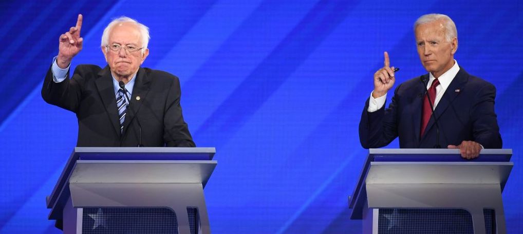 Democratic presidential hopefuls Bernie Sanders and Joe Biden. Credit: Getty