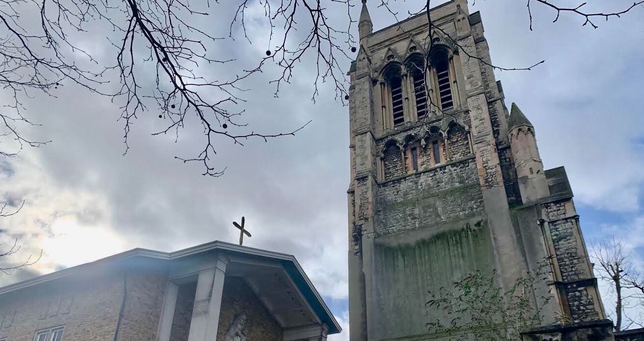 Giles Fraser's St Mary Newington church was rebuilt after the Luftwaffe  destroyed it during the Blitz. Credit: Giles Fraser