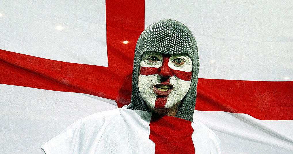 An English rugby fan in full kit. Credit: Getty
