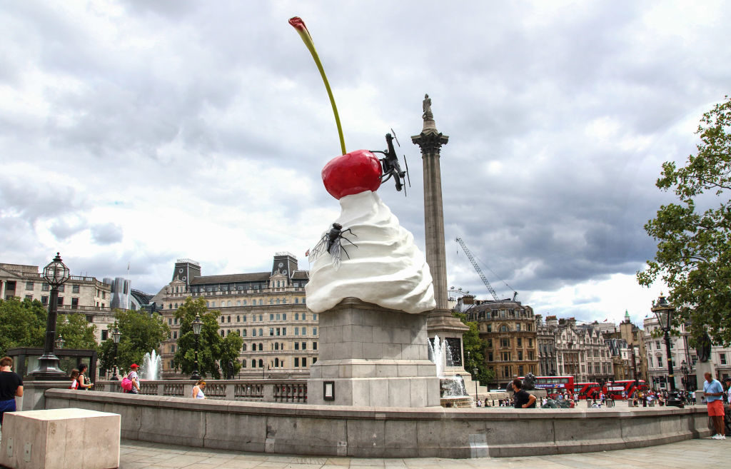 'The End' by Heather Phillipson on the Fourth Plinth in Trafalgar Square. Credit: Keith Mayhew / Getty Images