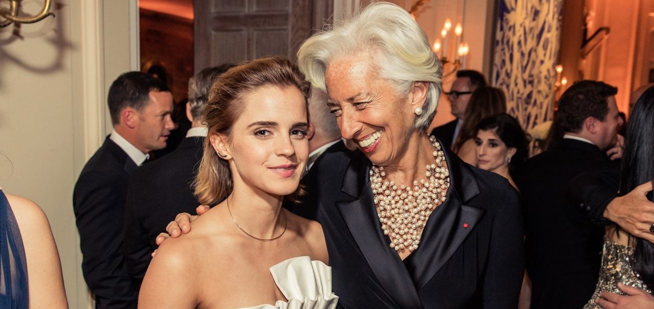 Emma Watson (L) and ECB President Christine Lagarde (R) in 2016. Credit: Vanity Fair