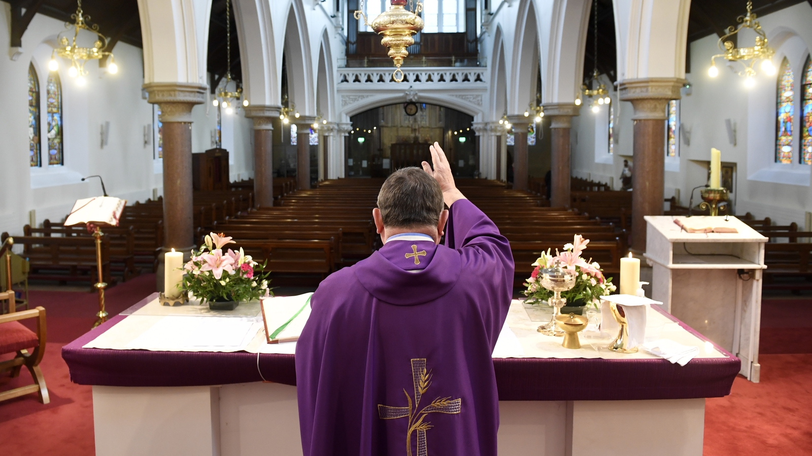 An empty Church of the Annunciation in Rathfarnham in Dublin