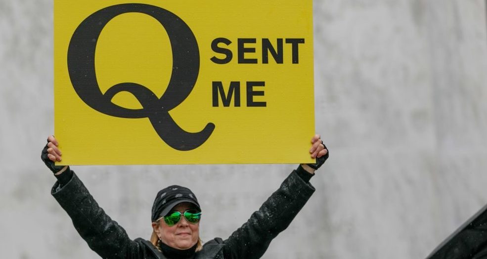 QAnon will survive, even with Trump's defeat.  John Rudoff/Anadolu Agency via Getty