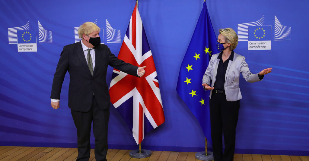 Prime Minister Boris Johnson and European Commission president Ursula von der Leyen meet for a dinner to discuss our elusive Brexit trade deal. Credit: Getty 