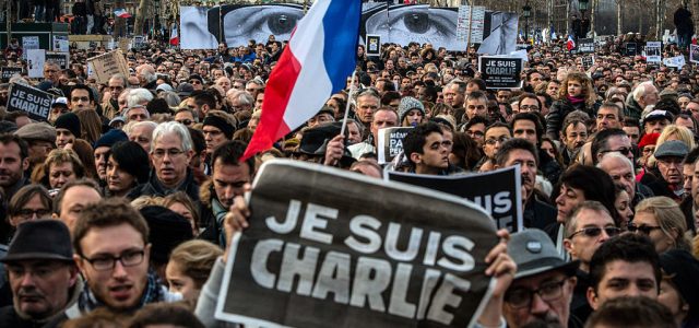 The solidarity shown in 2015 towards Charlie Hebdo feels like a different world. (Photo by David Ramos/Getty Images)