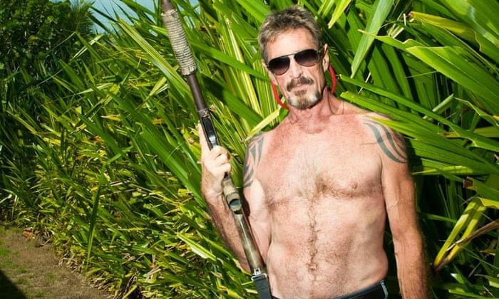 John McAfee describes as himself as a lover of women, adventure and mystery.