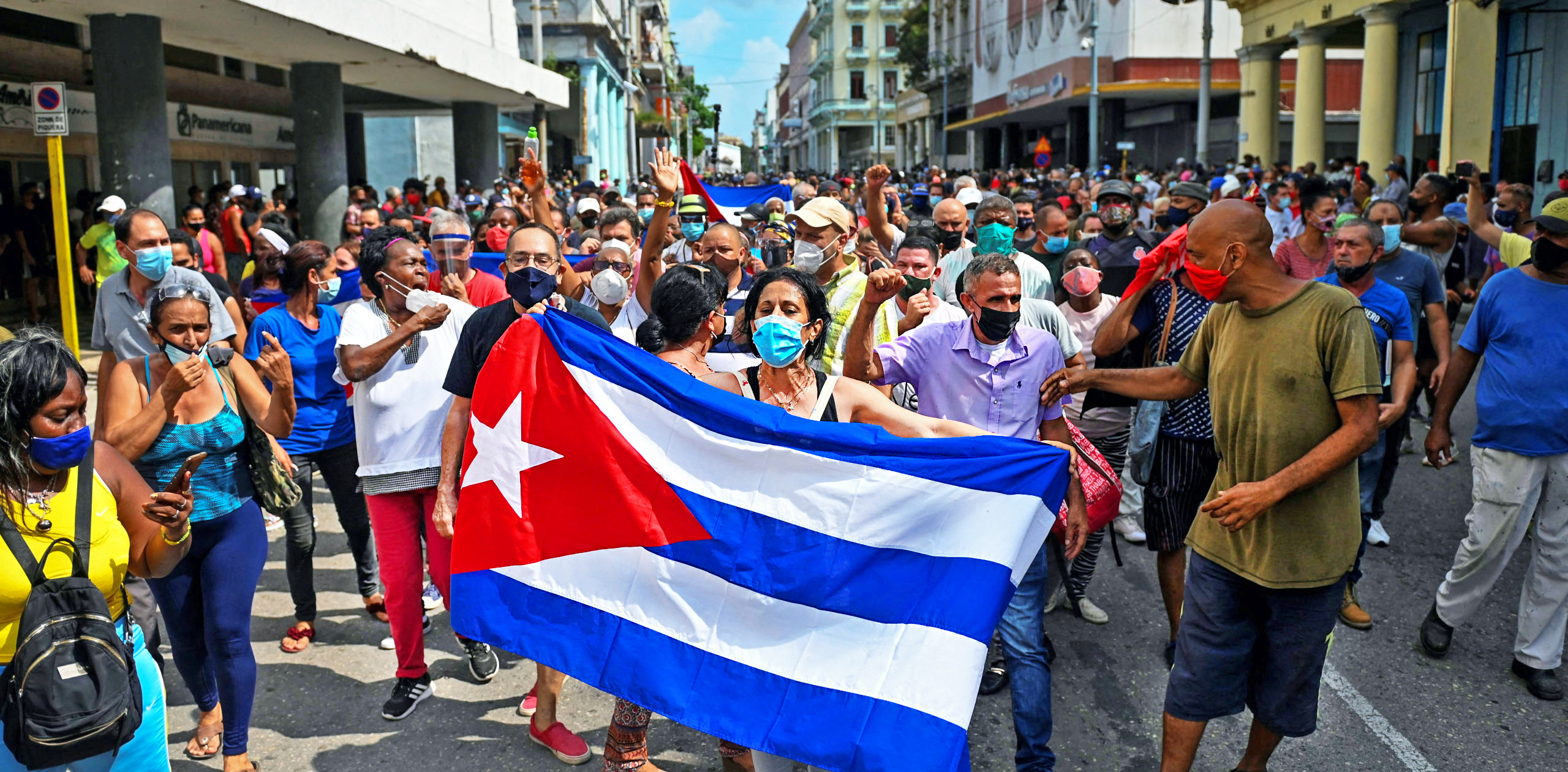 Cubans demonstrate in Havana. Credit: Getty