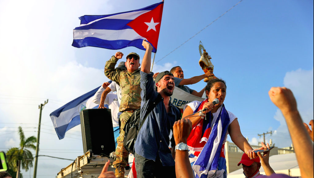 Anti-regime protests sweep Cuba. Credit: Getty 