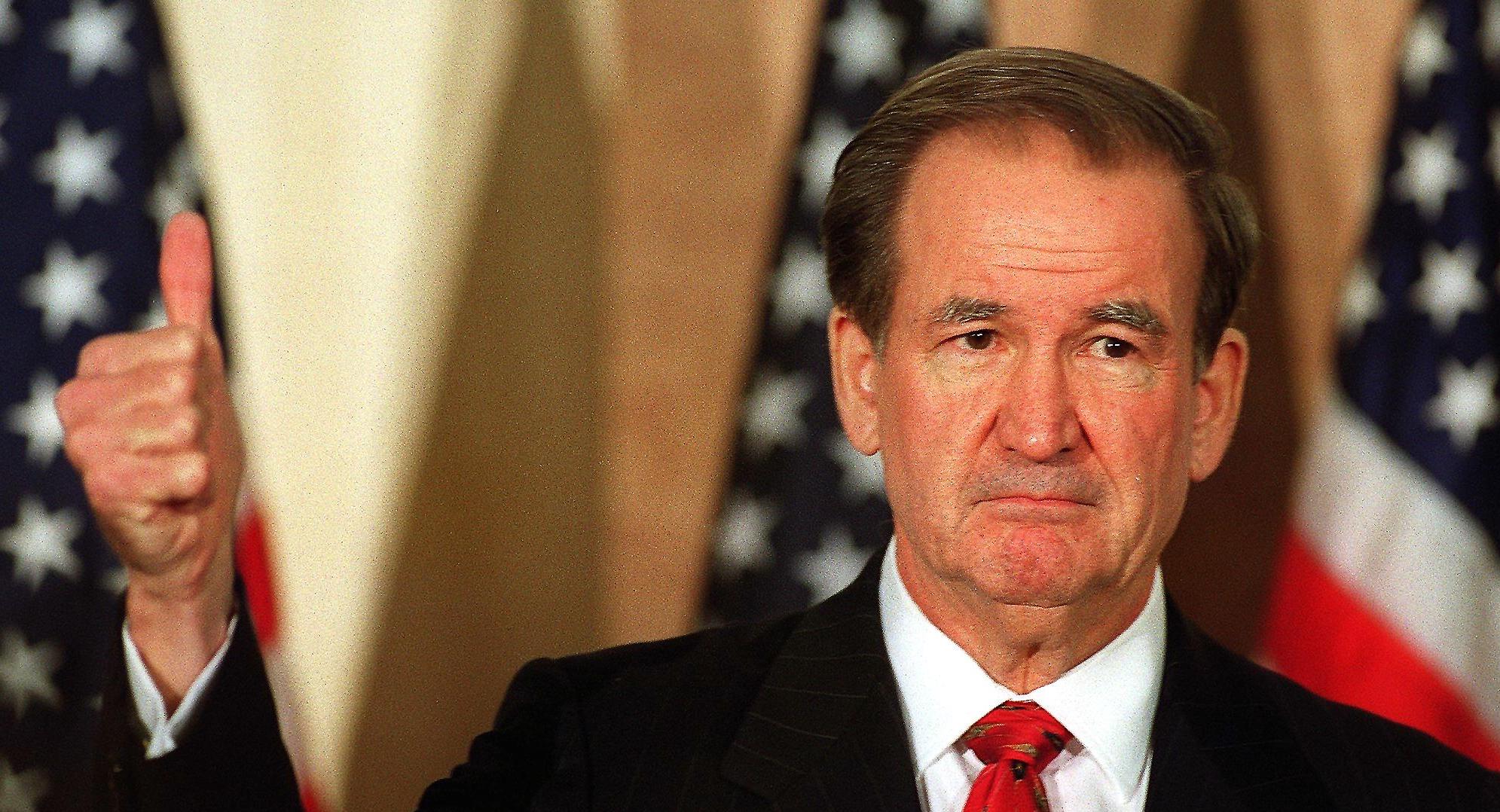 Patrick Buchanan in 1999. Credit: Getty