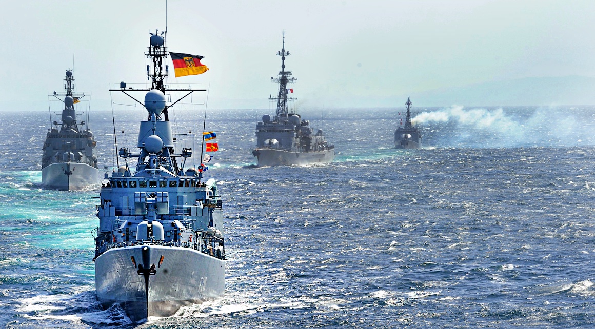 A German warship enters the South China Sea. Credit: Getty