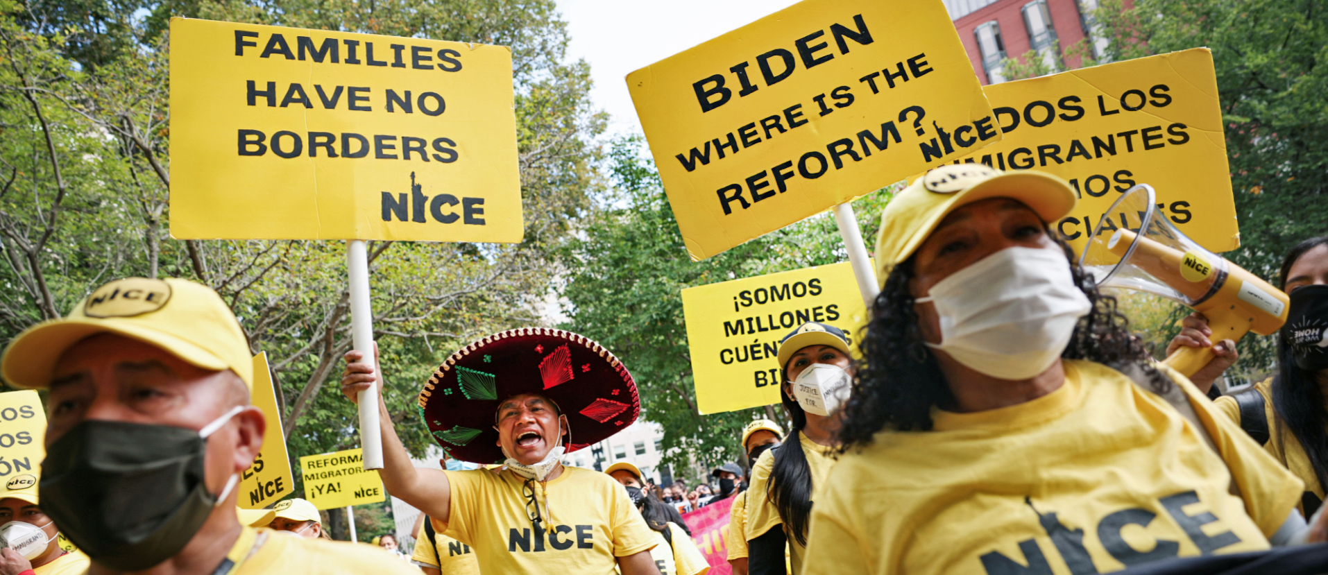 Immigration activists rally near the White House. Credit: Getty