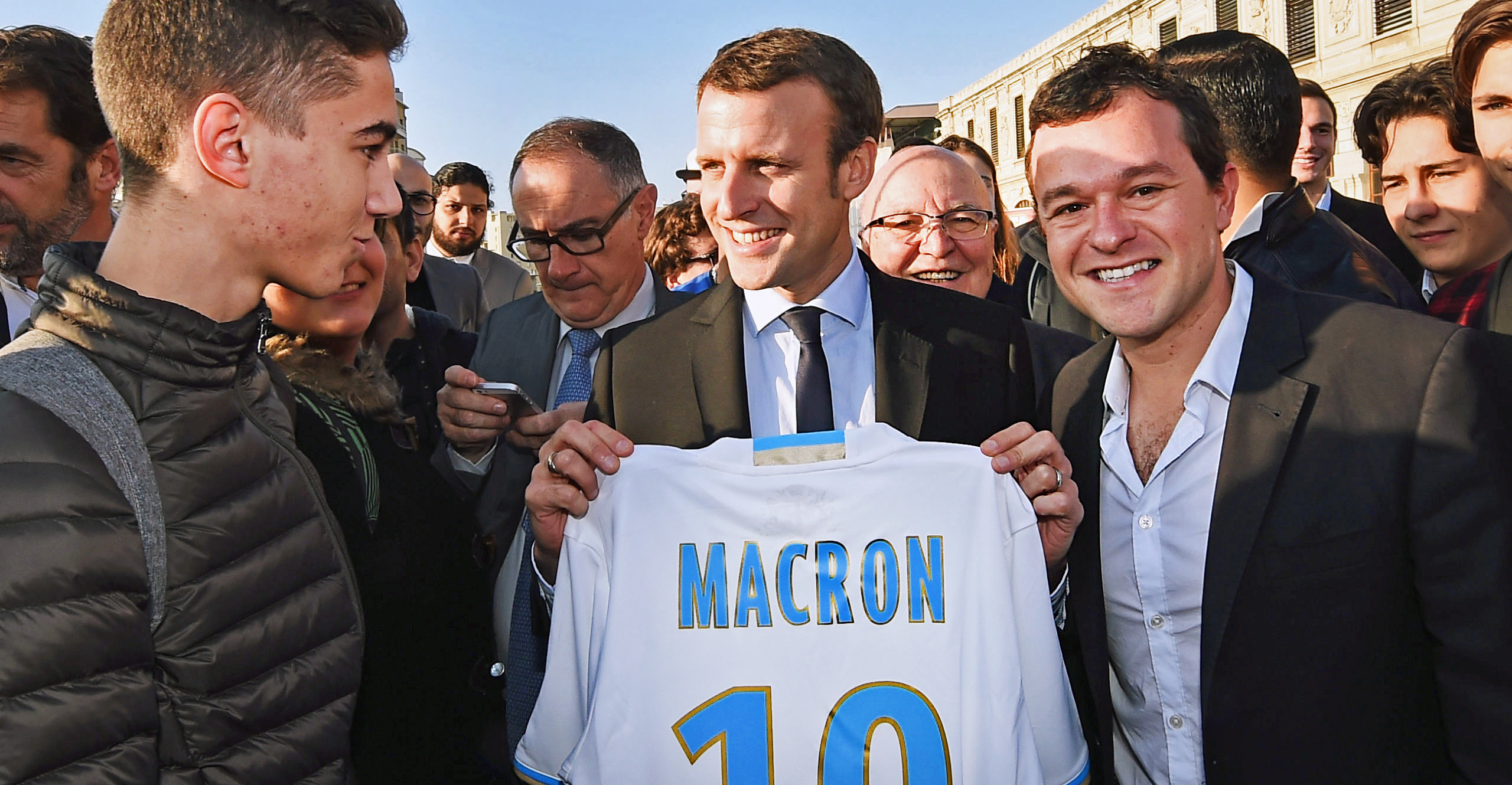 Emmanuel Macron is a fan of Olympique de Marseille football club. Credit: Getty