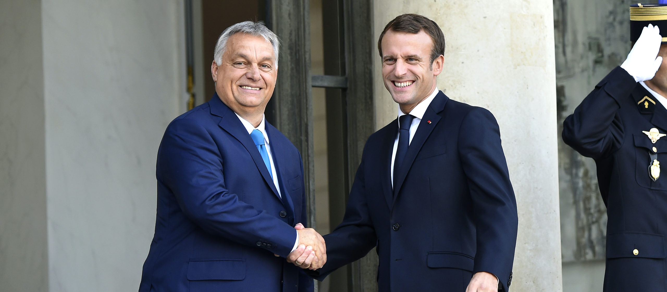 Emmanuel Macron welcomes Prime Minister of Hungary Viktor Orban in 2019. 