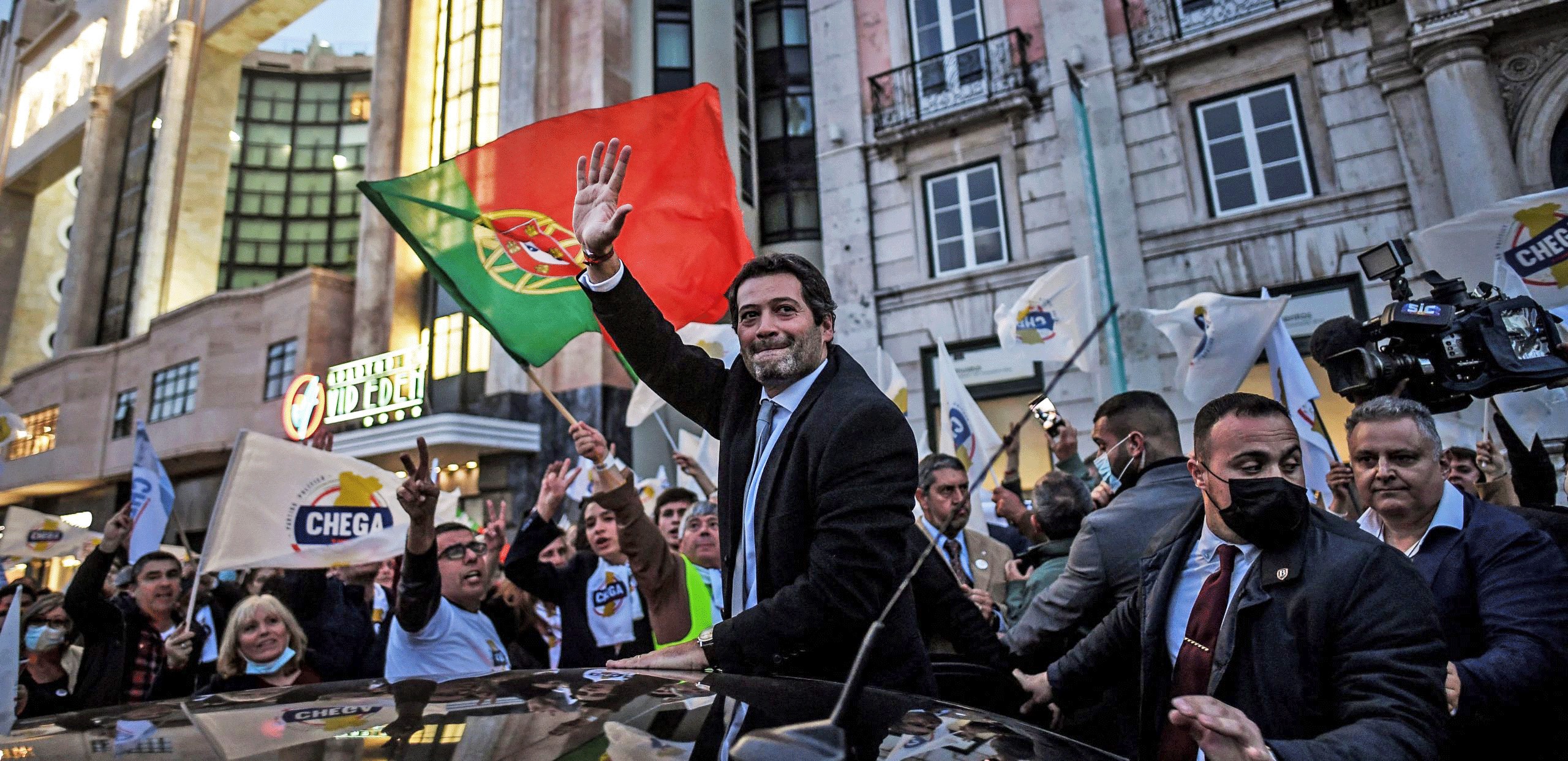 Leader of far-Right party Chega, Andre Ventura. Credit: Getty