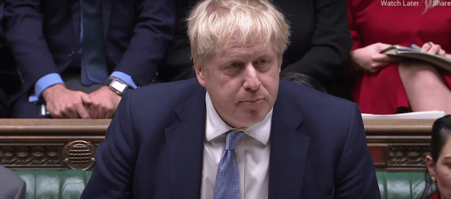 Boris Johnson in the Commons today