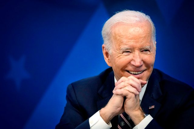 War has been kind to Joe Biden. Photo by Drew Angerer/Getty Images. 