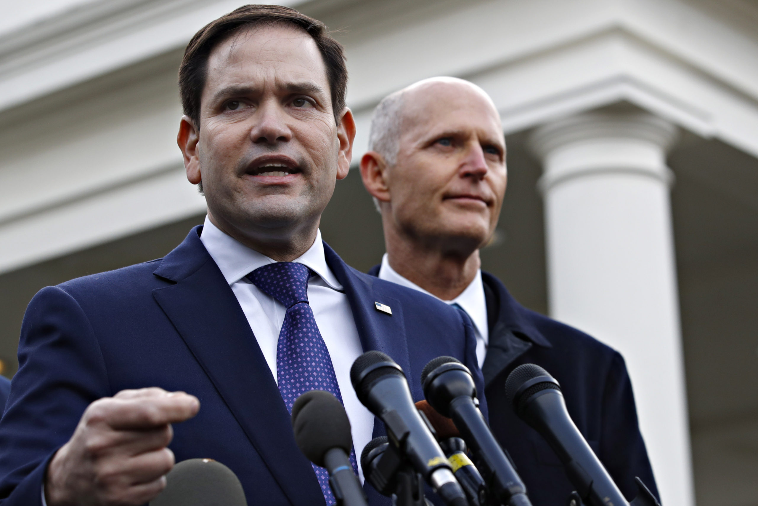 Sen. Marco Rubio, left, with Sen. Rick Scott, R-Fla.