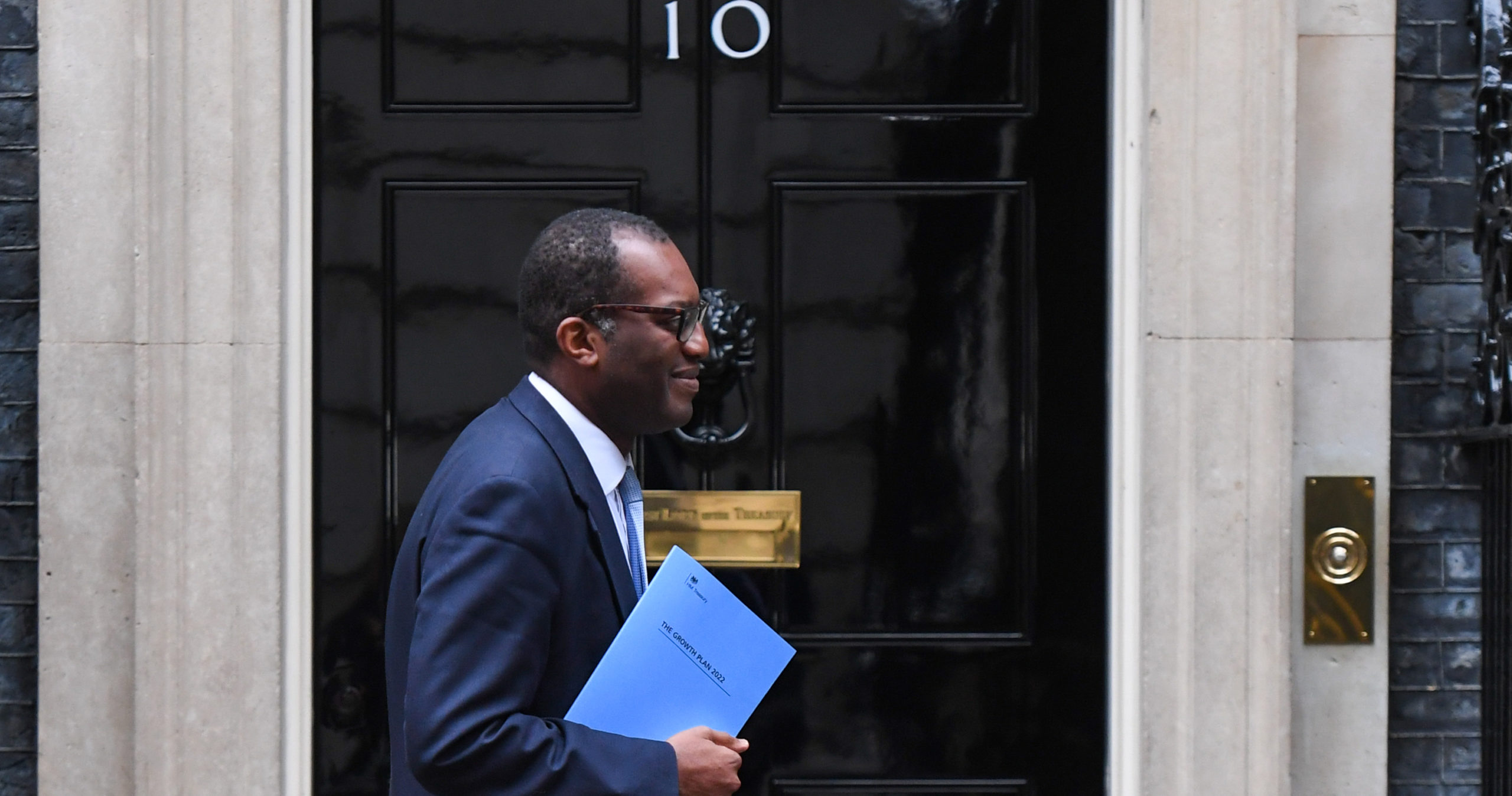 Kwasi Kwarteng, UK chancellor of exchequer, departs 11 Downing Street. Credit: Getty