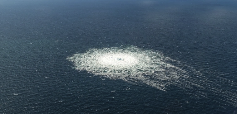 A gas leak in the Nord Stream 2 pipeline