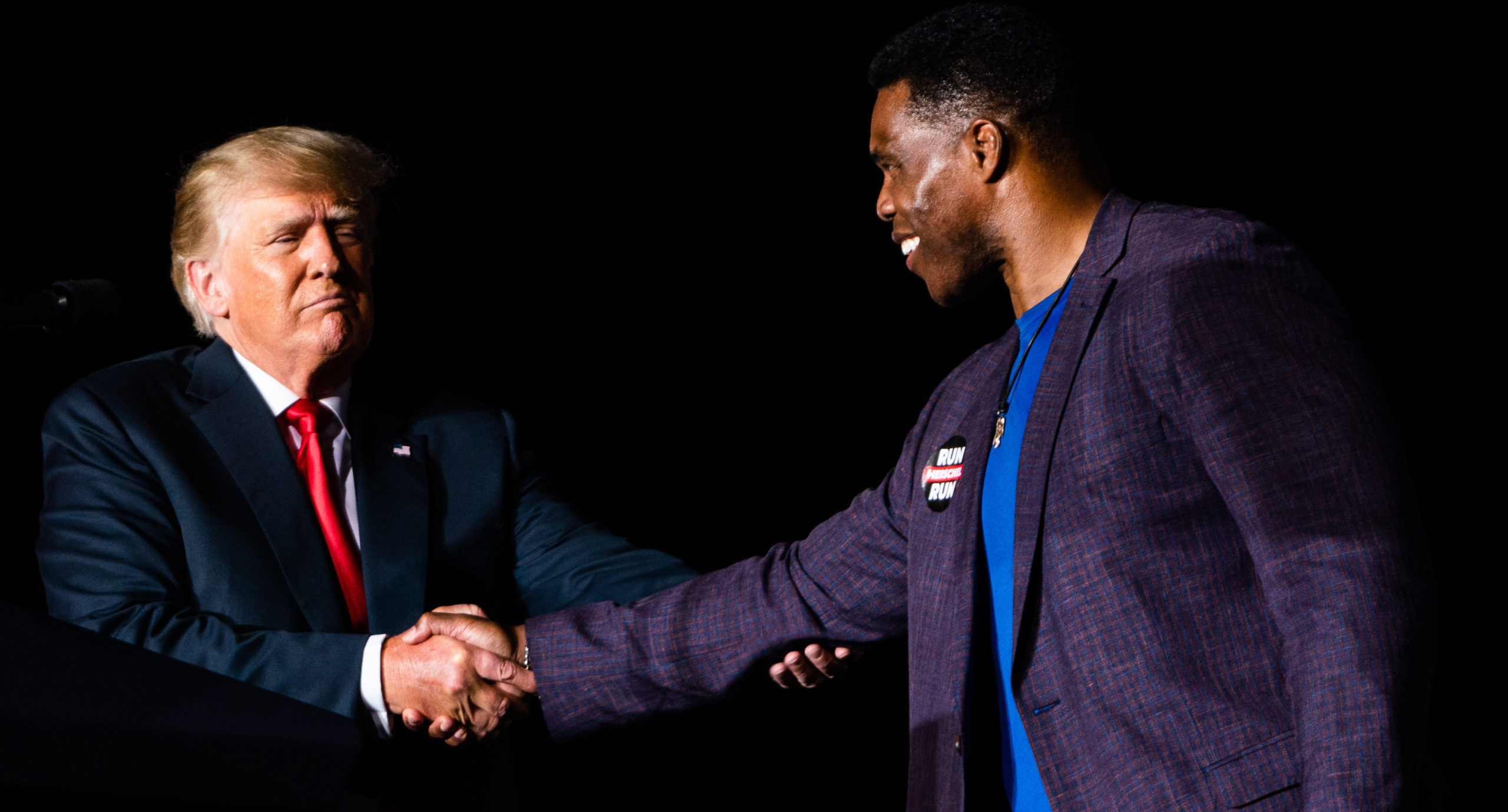 Donald Trump and Georgia governor candidate Herschel Walker. Credit: Getty