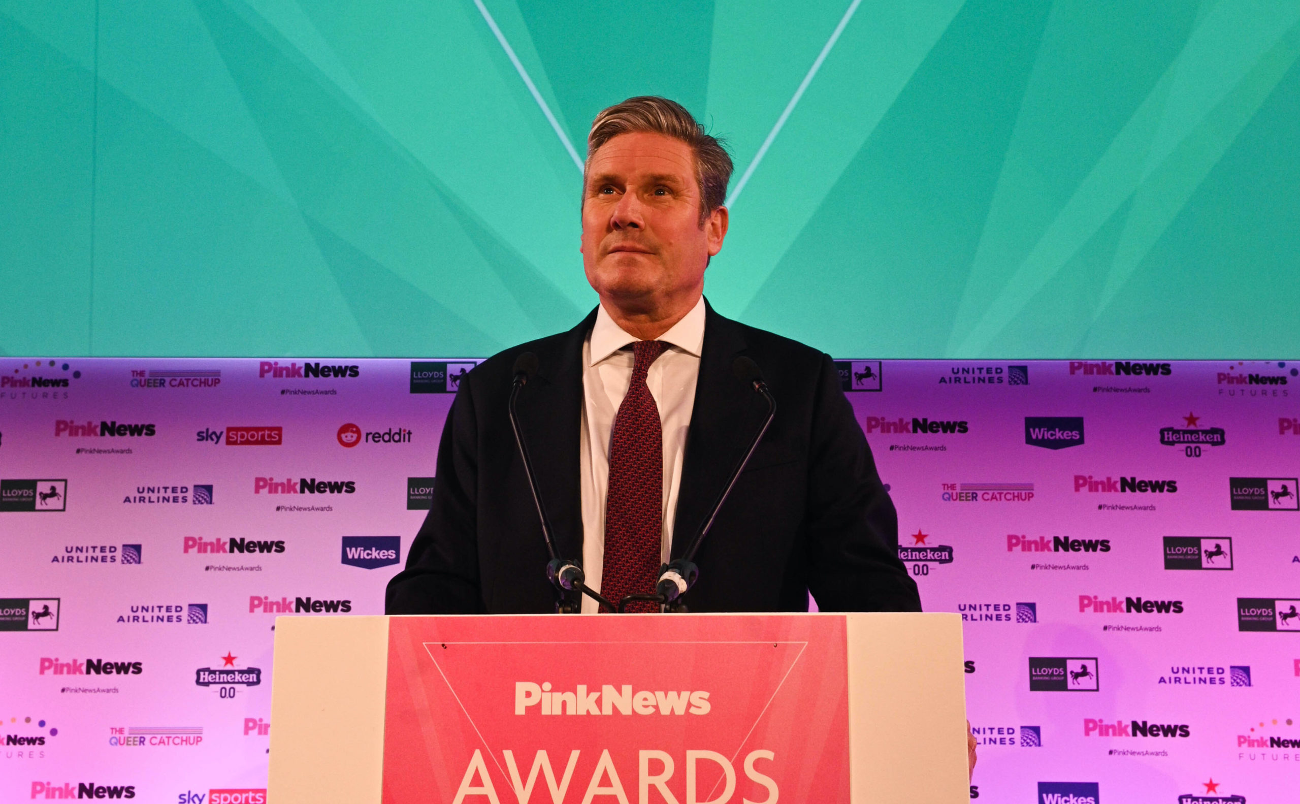 Keir Starmer attends The PinkNews Awards 2022. Credit: Getty