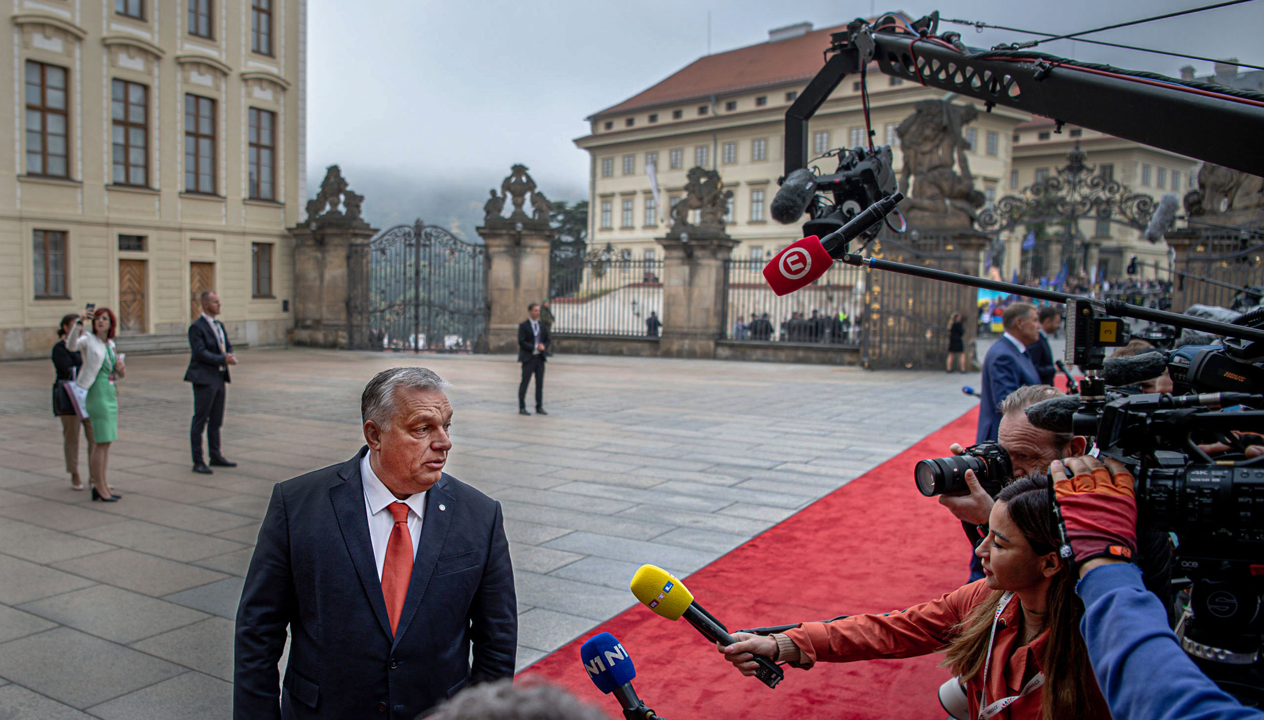 Viktor Orbán in Prague for a European summit last month. Credit: Getty.