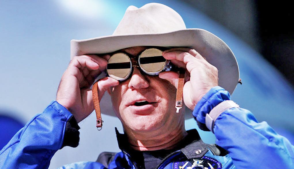 Jeff Bezos looking for the next opportunity to show off his grindset credentials. Credit: Getty