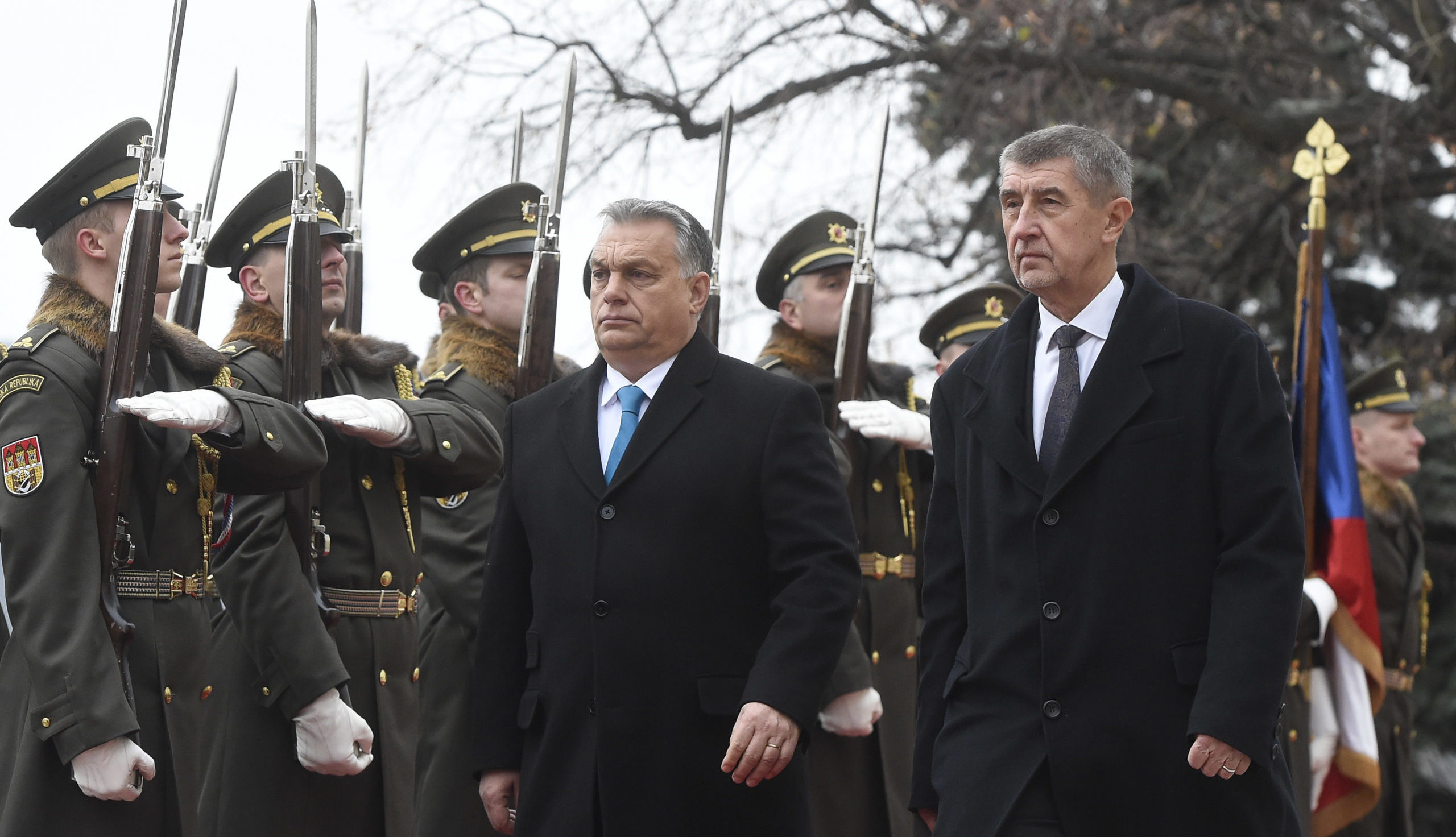 Viktor Orbán and Andrej Babiš in Prague. Credit: Getty.