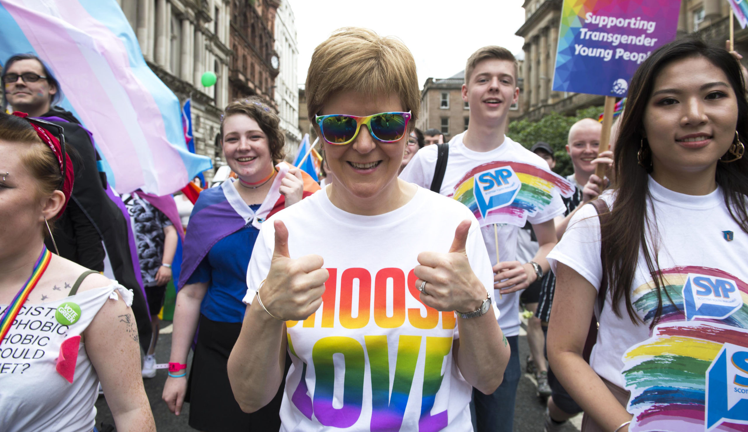 Nicola Sturgeon at a Pride parade. Credit: Getty.