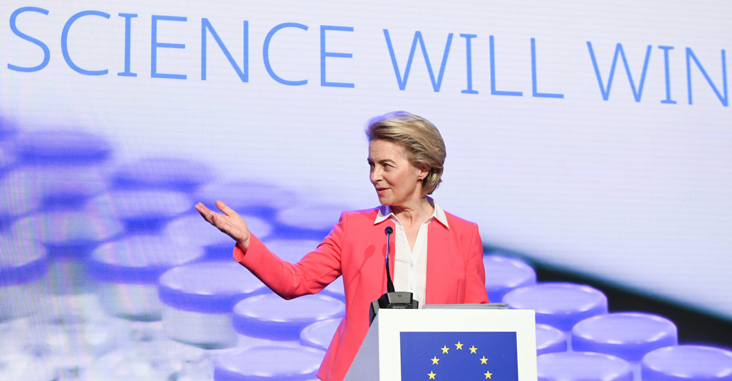 Ursula von der Leyen single-handedly negotiated a €35bn vaccine deal with Pfizer's CEO. Credit: Getty