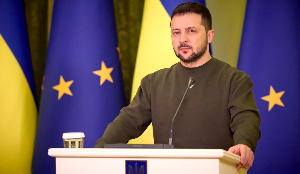 Volodymyr Zelensky holds a joint press conference with Ursula von der Leyen this week.  Credit: Getty.