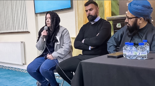 The mother of one of the boys involved in damaging the Quran apologises at a Mosque in Wakefield.