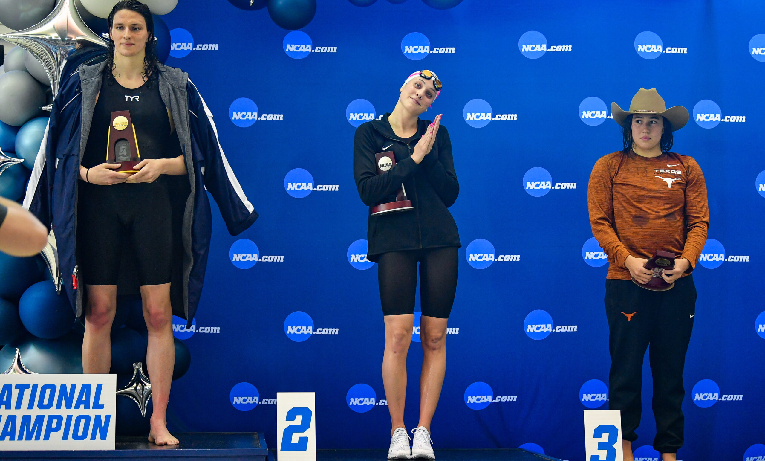 Lia Thomas wins gold at the NCAA Swimming and Diving Championships last year. Credit: Getty