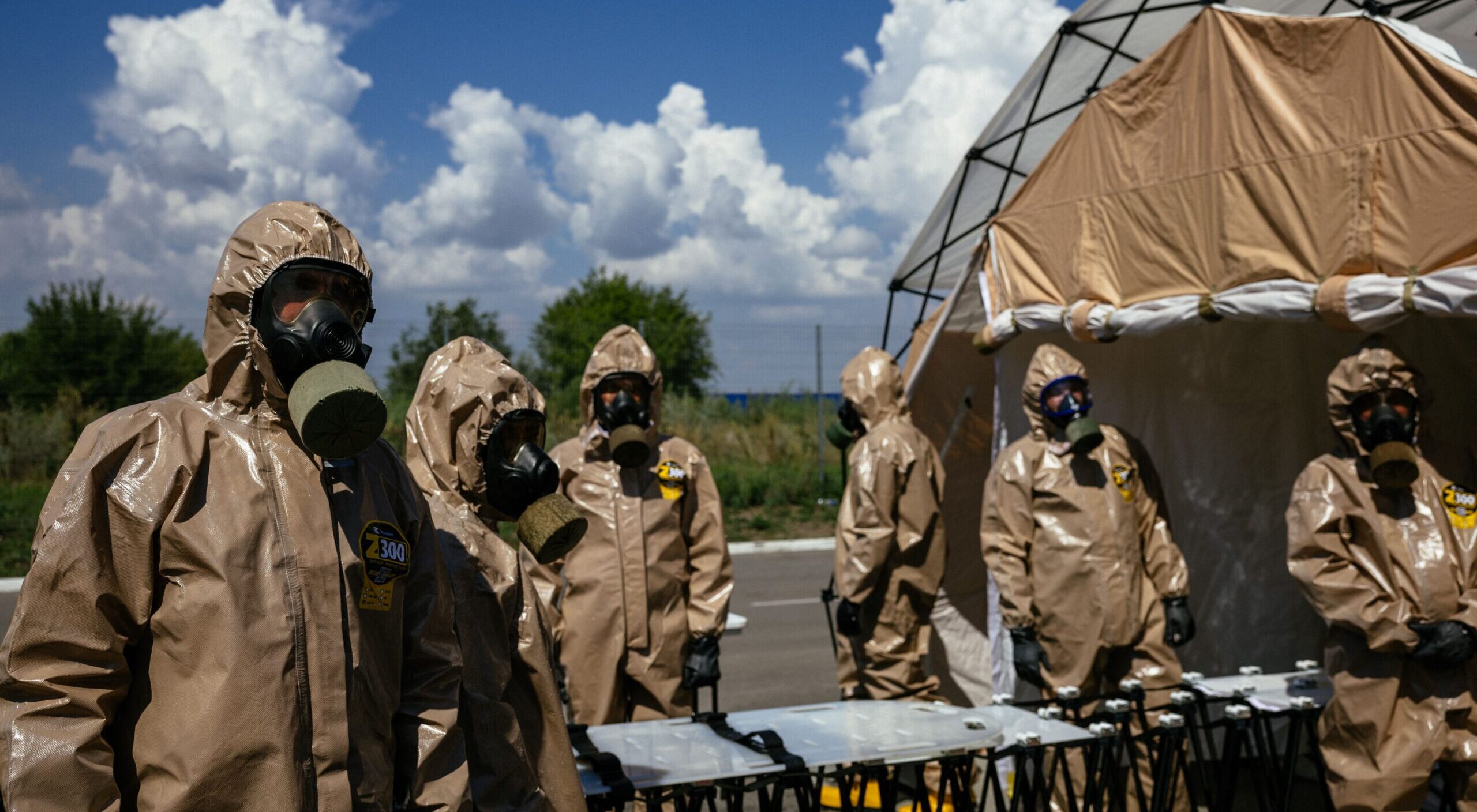 Ukrainian Emergency Ministry rescuers attend an exercise in Zaporizhzhia last year. Credit: Getty