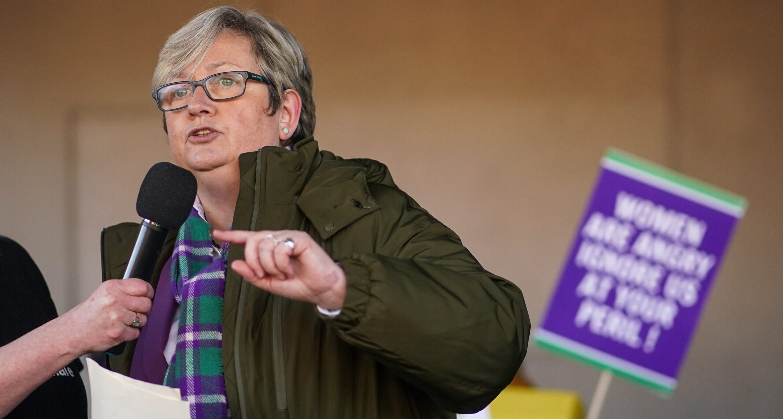 Joanna Cherry outside the Scottish Parliament during a protest on December 21, 2022. Credit: Getty 