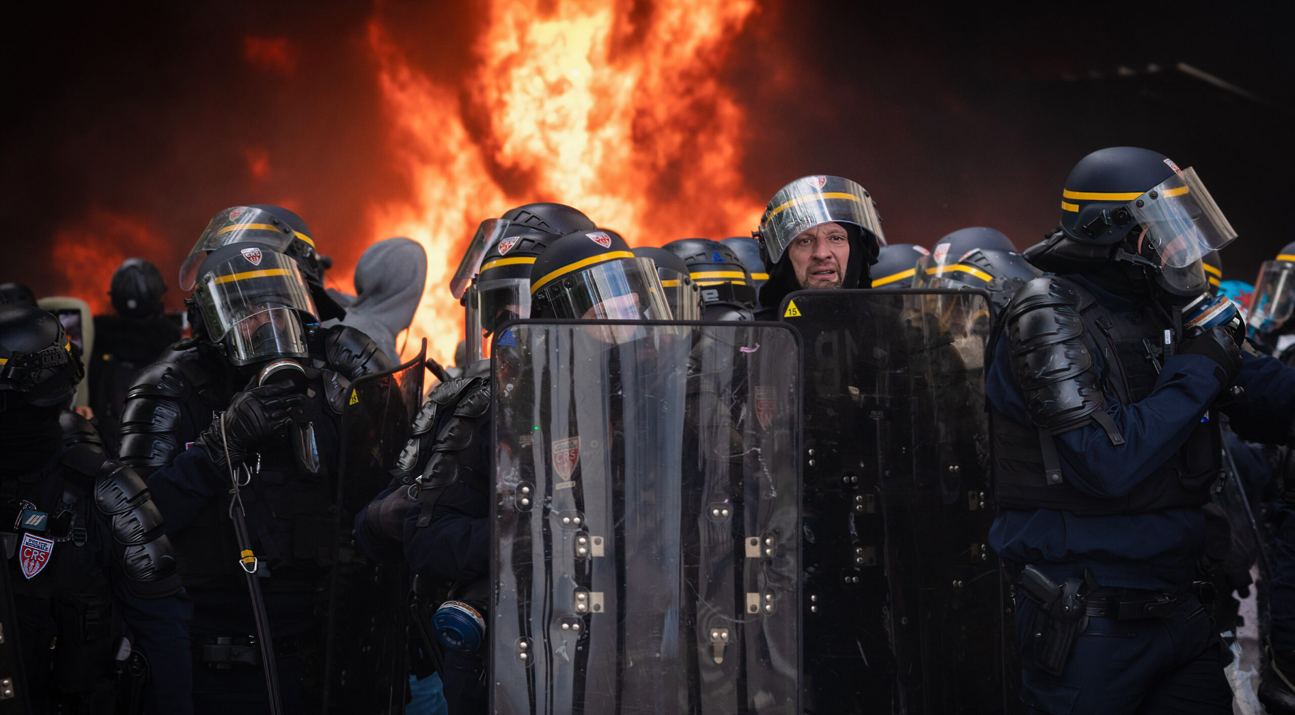 Police in Place de la Nation on May Day this week. Credit: Getty