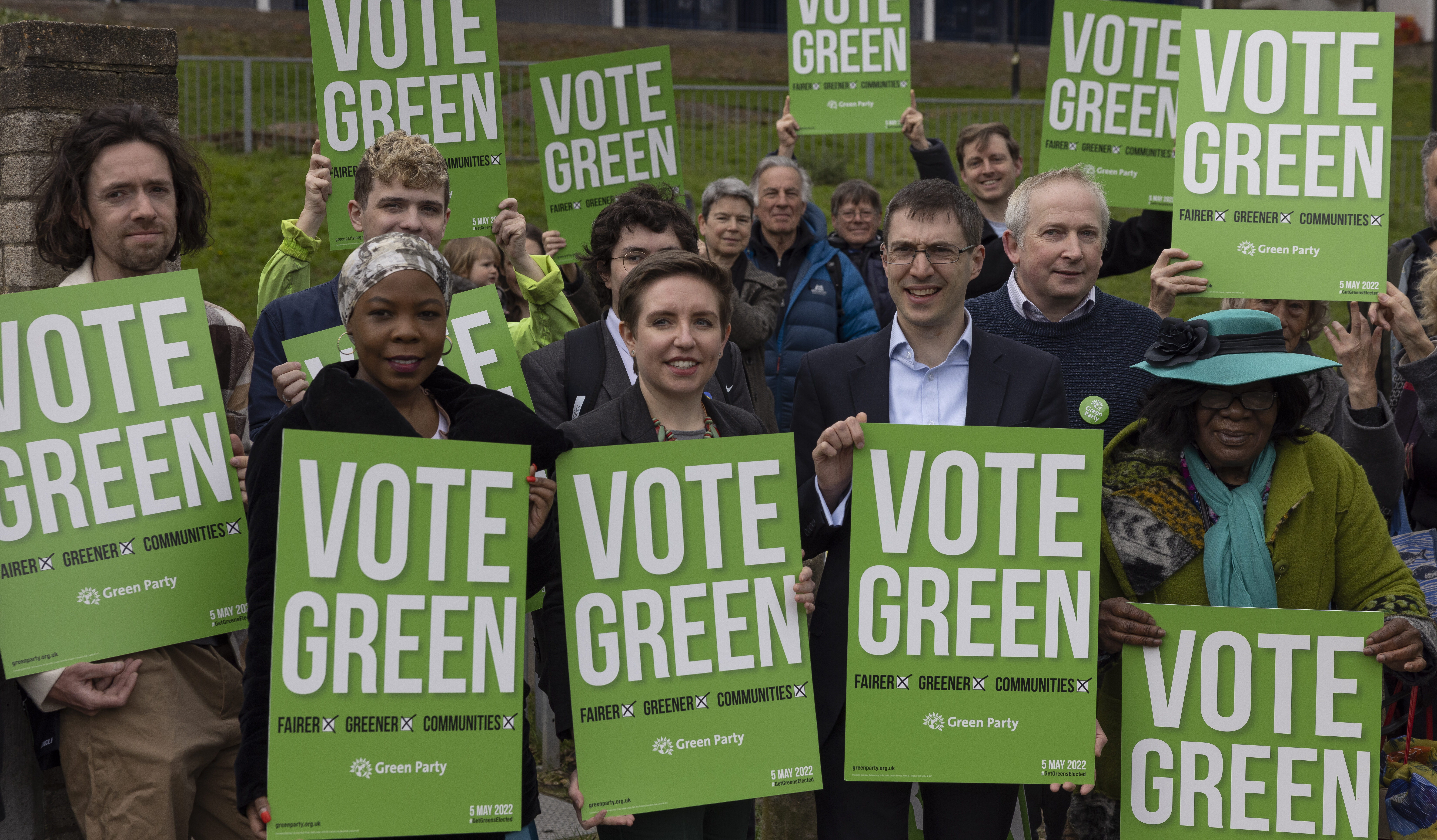 Green Party leaders Adrian Ramsay and Carla Denyer campaign in London last year. Credit: Getty