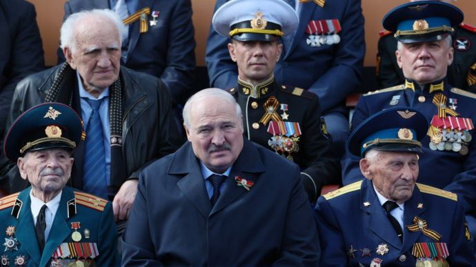 A sickly Alexander Lukashenko at this month's Victory Day parade. 