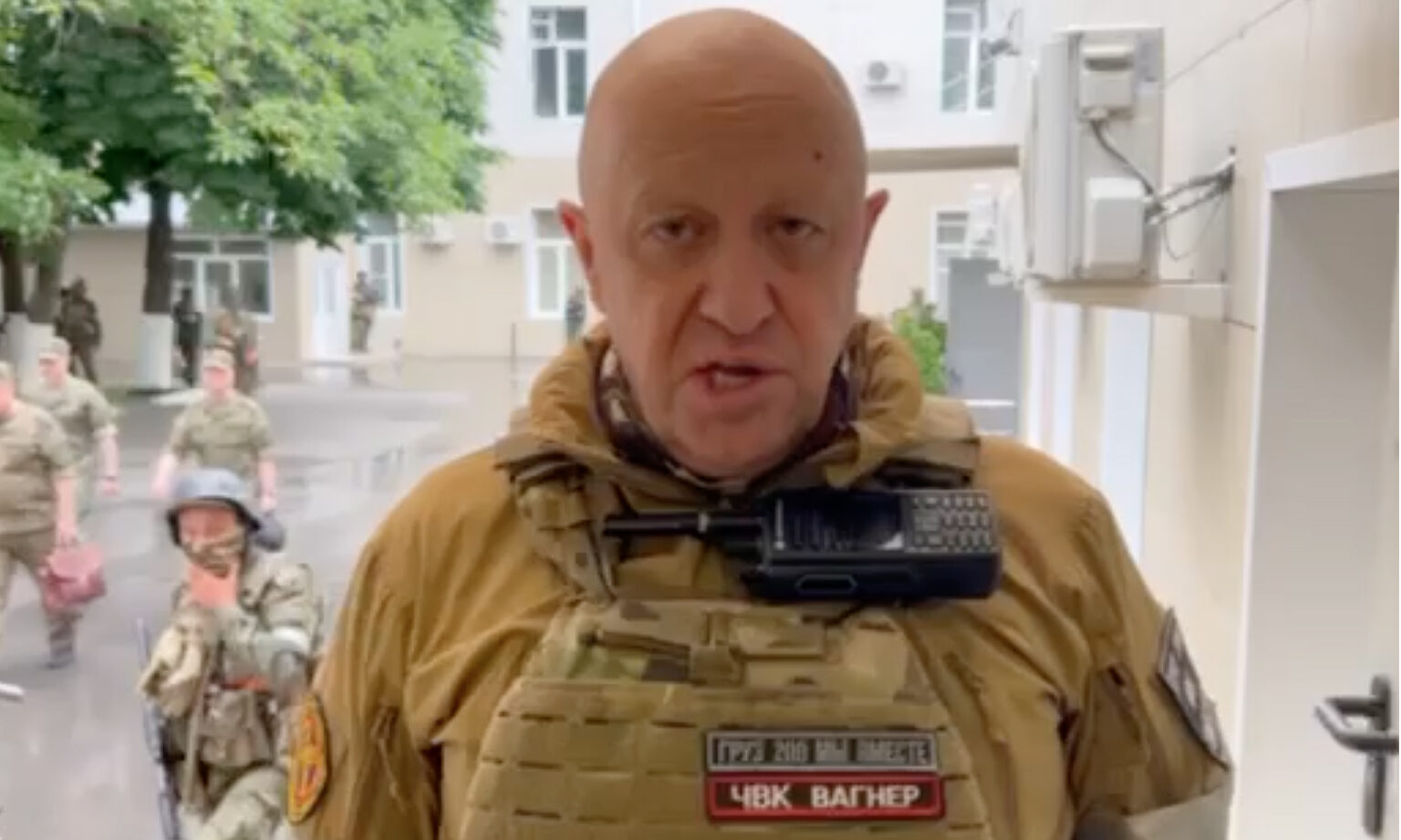 Prigozhin speaks in Rostov-on-Don on Saturday 24th June. Credit: Wagner/Getty