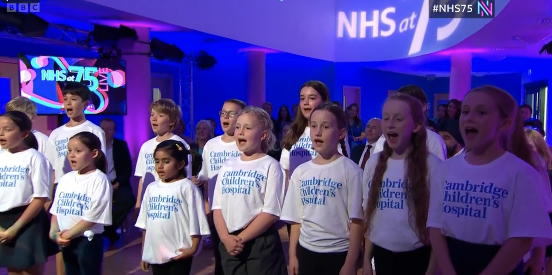 Cambridge Children’s Hospital Choir sing happy birthday to the NHS ahead of its 75th birthday. Credit: BBC