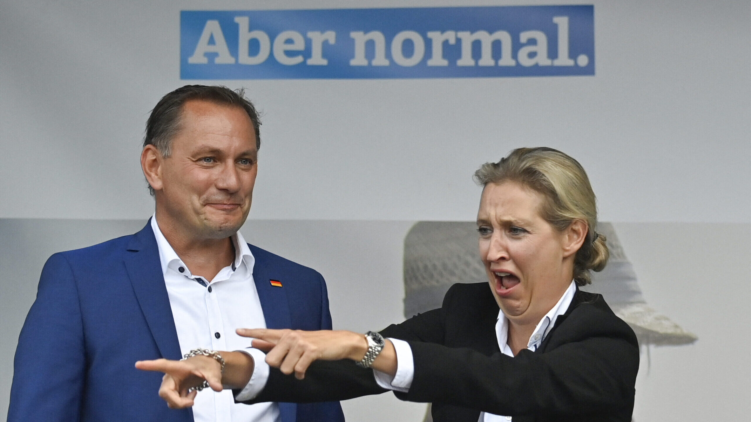 Germany's far-right Alternative for Germany (AfD) party co- leaders Alice Weidel and Tino Chrupalla. Credit: Getty