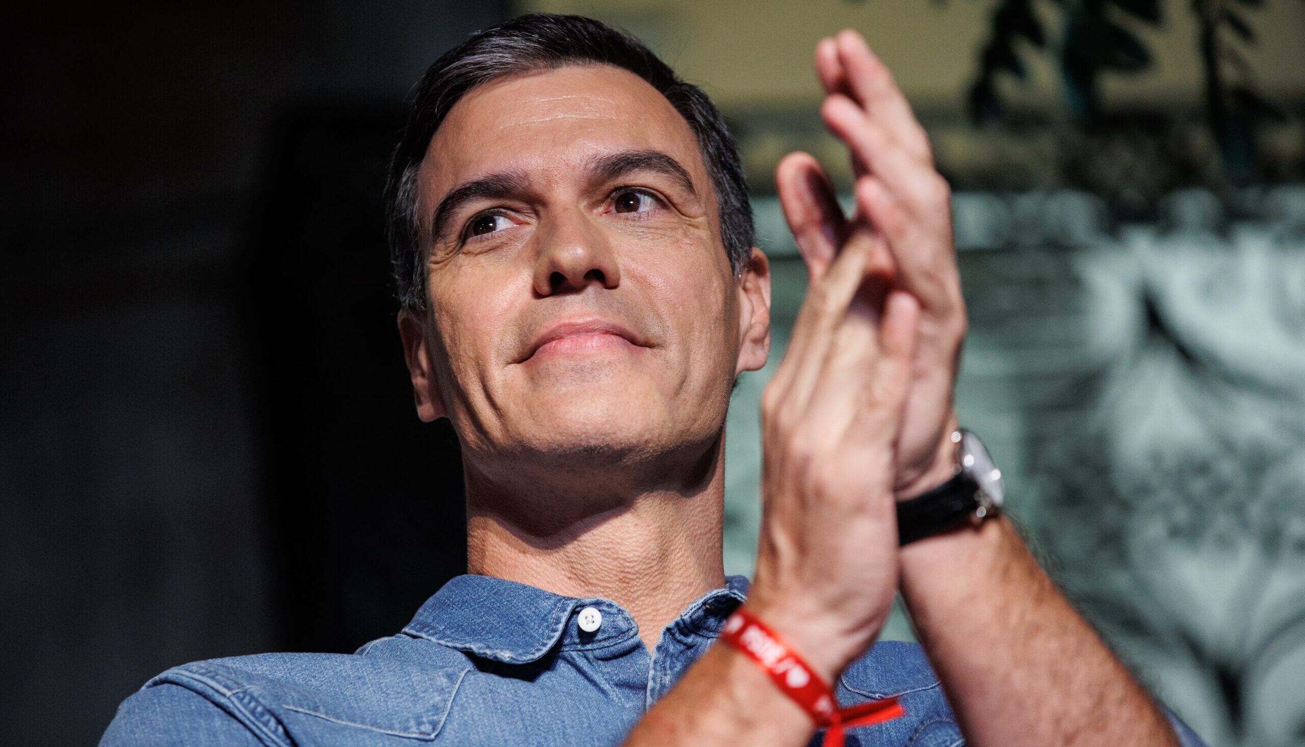 Spanish Prime Minister Pedro Sánchez thanks voters on election night. Credit: Getty