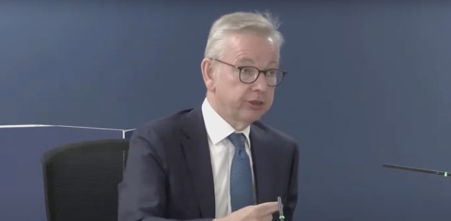 Michael Gove speaks at the Covid inquiry on 13th July. Credit: BBC