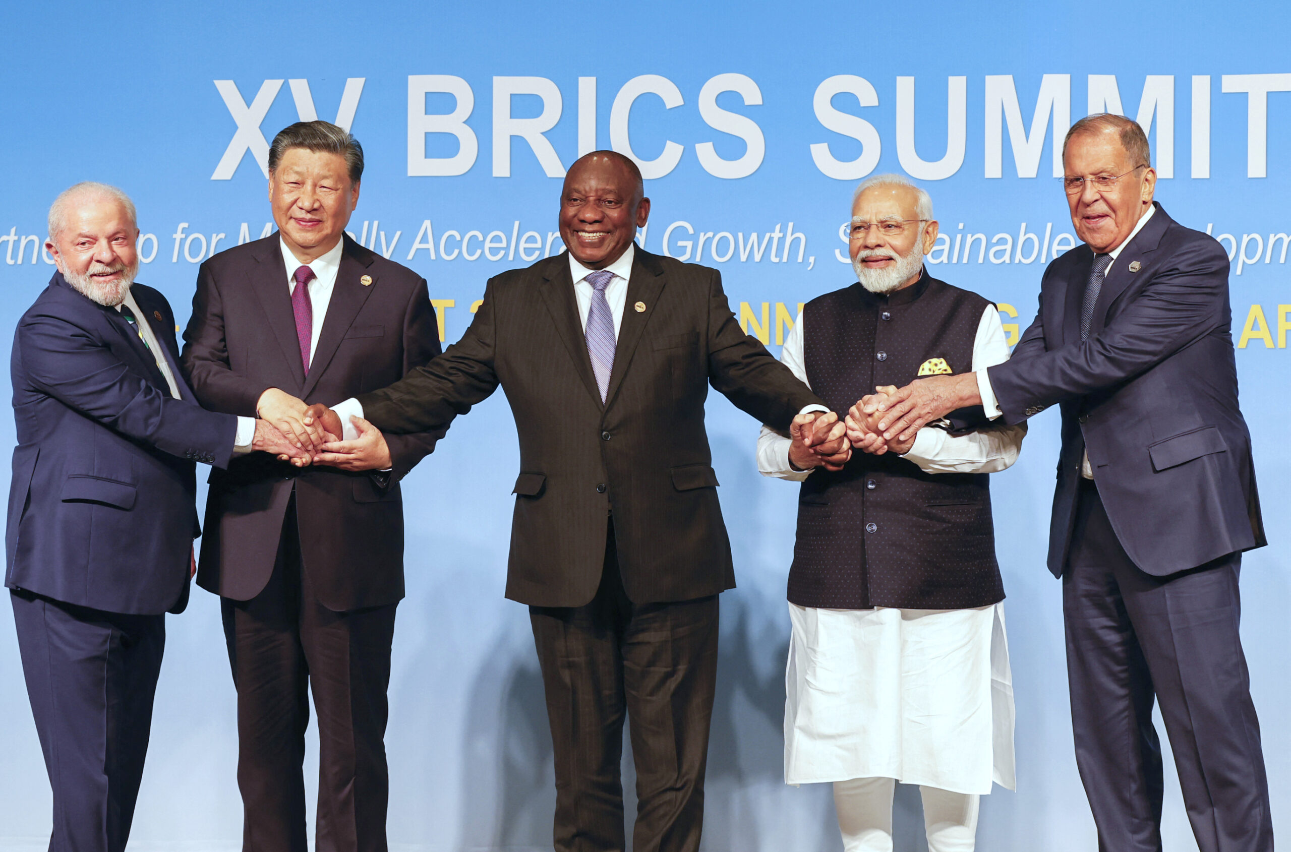 A Brics family photo taken during this week's summit in South Africa. Credit: Getty
