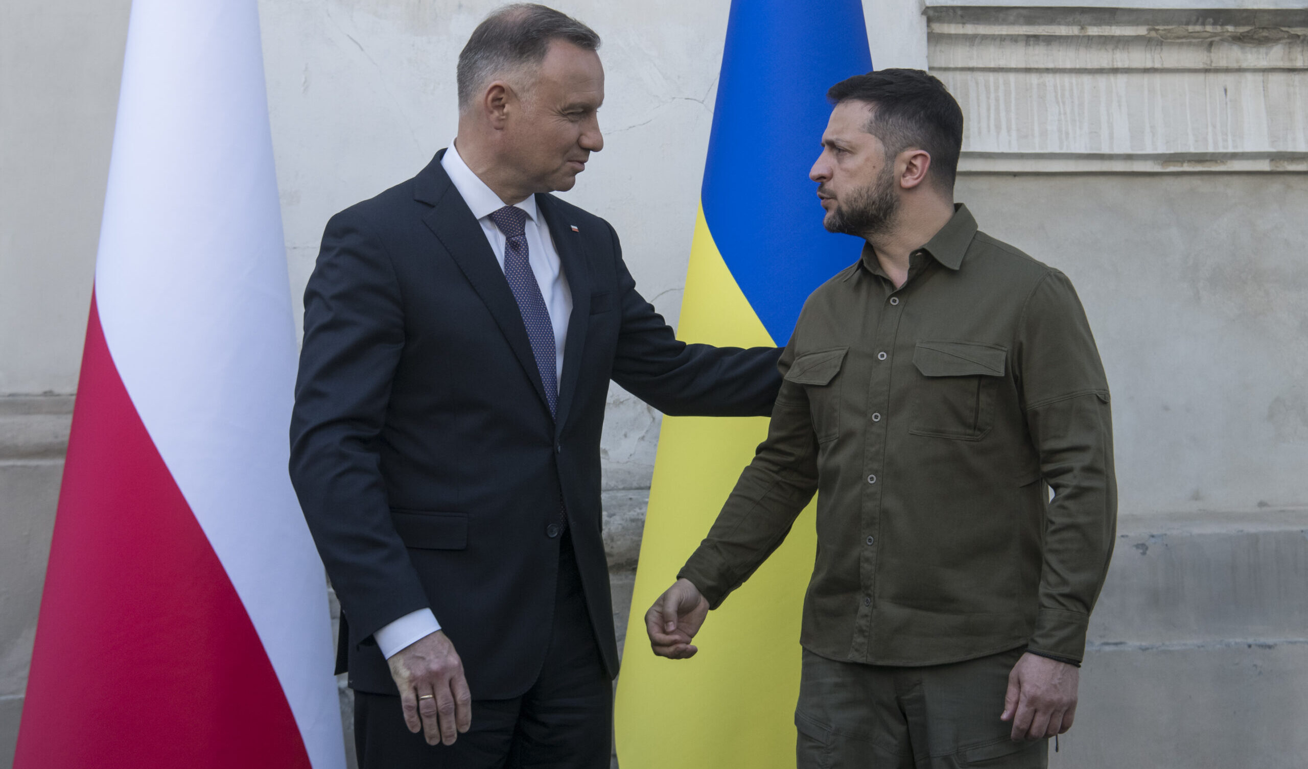 Volodymyr Zelenskyy and  Andrzej Duda meet in Ukraine in July. Credit: Getty